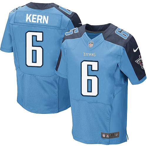 Men's Elite Brett Kern Nike Jersey Light Blue Home - #6 NFL Tennessee Titans